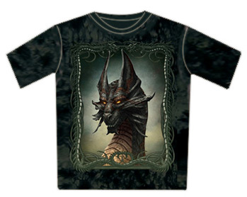 Fantasy Tshirt - Black Dragon Tiedye 