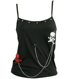 Punk Clothing Vest - Studs Skull Happy