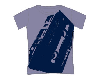 DJ/  Music T-Shirt - Cassette Tape Big Print Subway Girls Skinny