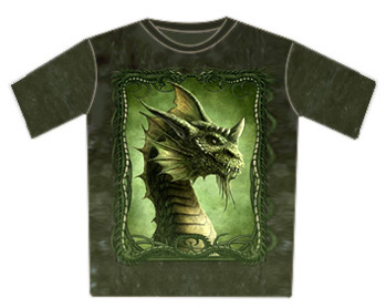 Fantasy Tshirt - Green Dragon Tiedye 