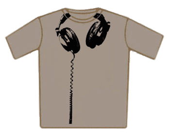DJ/  Music T-Shirt - Headphones Big Print Subway