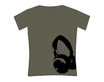 DJ/  Music T-Shirt - Headphones Girls Skinny