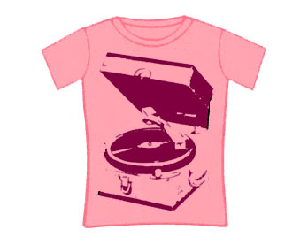 DJ/  Music T-Shirt - Record Player Girls Skinny