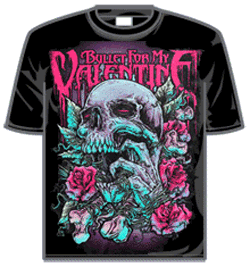 Bullet For My Valentine Tshirt - Skull Red Eyes