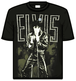 Elvis Presley Tshirt - Black Leather
