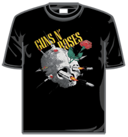 Guns N Roses Tshirt - Needle Skull