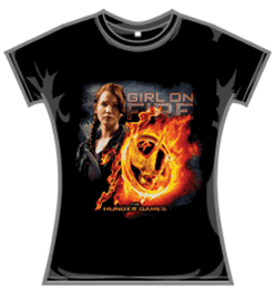 Hunger Games Tshirt - Girl On Fire Mocking Jay