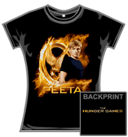 Hunger Games Tshirt - Gold Fire Peeta