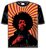 Jimi Hendrix Tshirt - Swirls Poster Big Print
