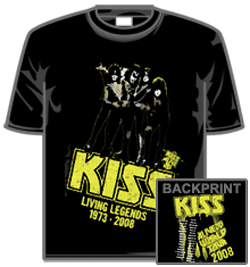 Kiss Tshirt - Yellow Living Legends