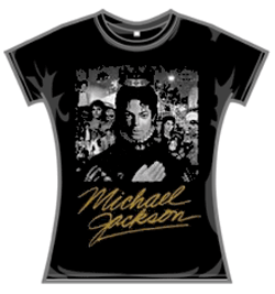 Michael Jackson Tshirt - Bw Album Gold Sig