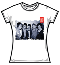 One Direction Tshirt - Black & White Band Photo