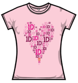 One Direction Tshirt - Heart Logo