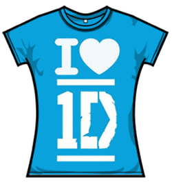 One Direction Tshirt -  I Love 1d