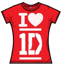 One Direction Tshirt - I Love 1d