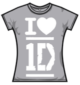 One Direction Tshirt - I Love Grey