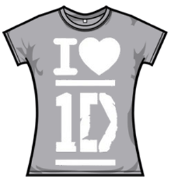 One Direction Tshirt - I Love Grey