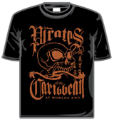 Pirates Of The Caribbean Tshirt - Orange Skull