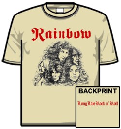 Rainbow Tshirt - Long Live Rock N Roll