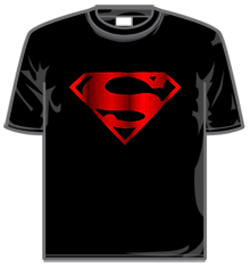 Superman Tshirt - Logo Metal Red and 