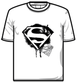 Superman Tshirt - White With Black Logo